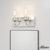 image:imageHunter  Perch Point 2Light Brushed Nickel Casual Style Dimmable Small Vanity Light for Bedrooms Kitchens Foyers Bathrooms  19431