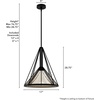 image:imageHunter  Rafner 1light Natural Black Iron Medium Size Pendant Light Dimmable Geometric Style Geometric Shaped for Bedrooms Kitchens Dining Living Rooms  19451Natural Black Iron