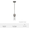 image:imageHunter  River Mill 1Light Brushed Nickel Mini Pendant Light Dimmable Rustic Style Cylinder Shaped for Bedrooms Kitchens Dining Living Rooms  19485