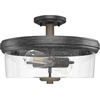 image:imageHunter  River Mill 2Light Rustic Iron Rustic Style Dimmable Large Flush Mount Light for Bedrooms Kitchens Dining Living Rooms  19486
