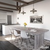 image:imageHunter  River Mill 2Light Rustic Iron Rustic Style Dimmable Large Flush Mount Light for Bedrooms Kitchens Dining Living Rooms  19486