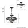 image:imageHunter  River Mill 2Light Rustic Iron Rustic Style Dimmable Large Flush Mount Light for Bedrooms Kitchens Dining Living Rooms  19486
