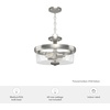 image:imageHunter  River Mill 2light Brushed Nickel Large Flush Mount Light Dimmable Rustic Style Bowl Shaped for Bedrooms Kitchens Dining Living Rooms  19487