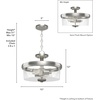 image:imageHunter  River Mill 2light Brushed Nickel Large Flush Mount Light Dimmable Rustic Style Bowl Shaped for Bedrooms Kitchens Dining Living Rooms  19487
