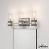 image:imageHunter  River Mill 3light Brushed Nickel Medium Size Vanity Light Dimmable Rustic Style for Bedrooms Kitchens Foyers Bathrooms  19467