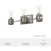 image:imageHunter  River Mill 3light Brushed Nickel Medium Size Vanity Light Dimmable Rustic Style for Bedrooms Kitchens Foyers Bathrooms  19467