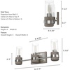 image:imageHunter  River Mill 3light Brushed Nickel Medium Size Vanity Light Dimmable Rustic Style for Bedrooms Kitchens Foyers Bathrooms  19467