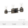 image:imageHunter  River Mill 3light Rustic Iron Medium Size Vanity Light Dimmable Rustic Style for Bedrooms Kitchens Foyers Bathrooms  19466