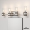 image:imageHunter  River Mill 4light Brushed Nickel Medium Size Vanity Light Dimmable Rustic Style for Bedrooms Kitchens Foyers Bathrooms  19469