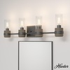 image:imageHunter  River Mill 4light Rustic Iron Medium Size Vanity Light Dimmable Rustic Style for Bedrooms Kitchens Foyers Bathrooms  19468