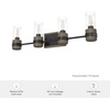 image:imageHunter  River Mill 4light Rustic Iron Medium Size Vanity Light Dimmable Rustic Style for Bedrooms Kitchens Foyers Bathrooms  19468