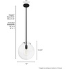image:imageHunter  Sacha 1light Natural Black Iron Medium Size Pendant Light Dimmable Modern Style Globe Shaped for Bedrooms Kitchens Dining Living Rooms  19660