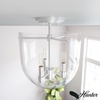 image:imageHunter  Sacha 3Light Natural Black Iron Modern Style Dimmable Medium Size Flush Mount Light for Bedrooms Kitchens Dining Living Rooms  19322Brushed Nickel
