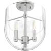 image:imageHunter  Sacha 3Light Natural Black Iron Modern Style Dimmable Medium Size Flush Mount Light for Bedrooms Kitchens Dining Living Rooms  19322Brushed Nickel
