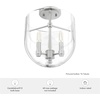 image:imageHunter  Sacha 3Light Natural Black Iron Modern Style Dimmable Medium Size Flush Mount Light for Bedrooms Kitchens Dining Living Rooms  19322Brushed Nickel