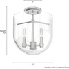 image:imageHunter  Sacha 3Light Natural Black Iron Modern Style Dimmable Medium Size Flush Mount Light for Bedrooms Kitchens Dining Living Rooms  19322Brushed Nickel