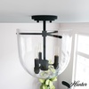 image:imageHunter  Sacha 3Light Natural Black Iron Modern Style Dimmable Medium Size Flush Mount Light for Bedrooms Kitchens Dining Living Rooms  19322Natural Iron