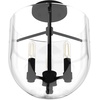 image:imageHunter  Sacha 3Light Natural Black Iron Modern Style Dimmable Medium Size Flush Mount Light for Bedrooms Kitchens Dining Living Rooms  19322Natural Iron