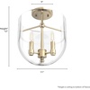 image:imageHunter  Sacha 3light Alturas Gold Medium Size Flush Mount Light Dimmable Modern Style Urn Shaped for Bedrooms Kitchens Dining Living Rooms  19387