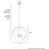 image:imageHunter  Sacha 3light Natural Black Iron Medium Size Pendant Light Dimmable Modern Style Globe Shaped for Bedrooms Kitchens Dining Living Rooms  19658Brushed Nickel