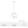image:imageHunter  Sacha 3light Natural Black Iron Medium Size Pendant Light Dimmable Modern Style Globe Shaped for Bedrooms Kitchens Dining Living Rooms  19658Brushed Nickel