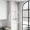image:imageHunter  Sacha 3light Natural Black Iron Medium Size Pendant Light Dimmable Modern Style Globe Shaped for Bedrooms Kitchens Dining Living Rooms  19658Brushed Nickel