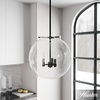 image:imageHunter  Sacha 3light Natural Black Iron Medium Size Pendant Light Dimmable Modern Style Globe Shaped for Bedrooms Kitchens Dining Living Rooms  19658Natural Iron