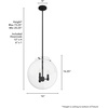 image:imageHunter  Sacha 3light Natural Black Iron Medium Size Pendant Light Dimmable Modern Style Globe Shaped for Bedrooms Kitchens Dining Living Rooms  19658Natural Iron