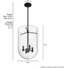 image:imageHunter  Sacha 4Light Natural Black Iron Medium Size Pendant Light Dimmable Modern Style Urn Shaped for Bedrooms Kitchens Dining Living Rooms  19320