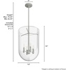 image:imageHunter  Sacha 4light Brushed Nickel Medium Size Pendant Light Dimmable Modern Style Urn Shaped for Bedrooms Kitchens Dining Living Rooms  19319