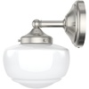 image:imageHunter  Saddle Creek 1Light Brushed Nickel Medium Size Sconce Light Dimmable Schoolhouse Style for Bedrooms Kitchens Foyers Bathrooms  19139