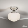 image:imageHunter  Saddle Creek 1Light Brushed Nickel Schoolhouse Style Dimmable Small Flush Mount Light for Bedrooms Kitchens Foyers Bathrooms  19048
