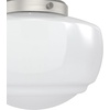 image:imageHunter  Saddle Creek 1Light Brushed Nickel Schoolhouse Style Dimmable Small Flush Mount Light for Bedrooms Kitchens Foyers Bathrooms  19048