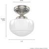 image:imageHunter  Saddle Creek 1Light Brushed Nickel Schoolhouse Style Dimmable Small Flush Mount Light for Bedrooms Kitchens Foyers Bathrooms  19048