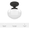 image:imageHunter  Saddle Creek 1Light Noble Bronze Schoolhouse Style Dimmable Small Flush Mount Light for Bedrooms Kitchens Foyers Bathrooms  19113