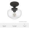 image:imageHunter  Saddle Creek 1Light Noble Bronze Schoolhouse Style Dimmable Small Flush Mount Light for Bedrooms Kitchens Foyers Bathrooms  19114