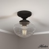 image:imageHunter  Saddle Creek 1Light Noble Bronze Schoolhouse Style Dimmable Small Flush Mount Light for Bedrooms Kitchens Foyers Bathrooms  19114