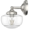 image:imageHunter  Saddle Creek 1light Brushed Nickel Medium Size Sconce Light Dimmable Schoolhouse Style for Bedrooms Kitchens Foyers Bathrooms  19140