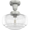 image:imageHunter  Saddle Creek 1light Brushed Nickel Small Pendant Light Dimmable Schoolhouse Style Schoolhouse Shaped for Bedrooms Kitchens Dining Living Rooms  19189Brushed Nickel