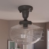 image:imageHunter  Saddle Creek 1light Brushed Nickel Small Pendant Light Dimmable Schoolhouse Style Schoolhouse Shaped for Bedrooms Kitchens Dining Living Rooms  19189Noble Bronze