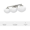 image:imageHunter  Saddle Creek 3Light Brushed Nickel Schoolhouse Style Dimmable Medium Size Vanity Light for Bedrooms Kitchens Foyers Bathrooms  19460