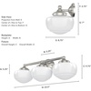 image:imageHunter  Saddle Creek 3Light Brushed Nickel Schoolhouse Style Dimmable Medium Size Vanity Light for Bedrooms Kitchens Foyers Bathrooms  19460