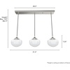 image:imageHunter  Saddle Creek 3light Brushed Nickel Large Cluster Light Dimmable Schoolhouse Style Linear Shaped for Bedrooms Kitchens Dining Living Rooms  19496Brushed Nickel