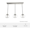 image:imageHunter  Saddle Creek 3light Brushed Nickel Large Cluster Light Dimmable Schoolhouse Style Linear Shaped for Bedrooms Kitchens Dining Living Rooms  19497