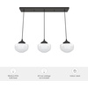 image:imageHunter  Saddle Creek 3light Brushed Nickel Large Cluster Light Dimmable Schoolhouse Style Linear Shaped for Bedrooms Kitchens Dining Living Rooms  19496Noble Bronze