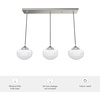 image:imageHunter  Saddle Creek 3light Brushed Nickel Large Cluster Light Dimmable Schoolhouse Style Linear Shaped for Bedrooms Kitchens Dining Living Rooms  19496Brushed Nickel