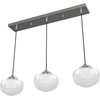 image:imageHunter  Saddle Creek 3light Brushed Nickel Large Cluster Light Dimmable Schoolhouse Style Linear Shaped for Bedrooms Kitchens Dining Living Rooms  19496Brushed Nickel