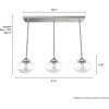 image:imageHunter  Saddle Creek 3light Brushed Nickel Large Cluster Light Dimmable Schoolhouse Style Linear Shaped for Bedrooms Kitchens Dining Living Rooms  19497