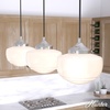 image:imageHunter  Saddle Creek 3light Brushed Nickel Large Cluster Light Dimmable Schoolhouse Style Linear Shaped for Bedrooms Kitchens Dining Living Rooms  19496Brushed Nickel
