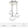 image:imageHunter  Saddle Creek 3light Brushed Nickel Medium Size Cluster Light Dimmable Schoolhouse Style Round Shaped for Bedrooms Kitchens Dining Living Rooms  19500